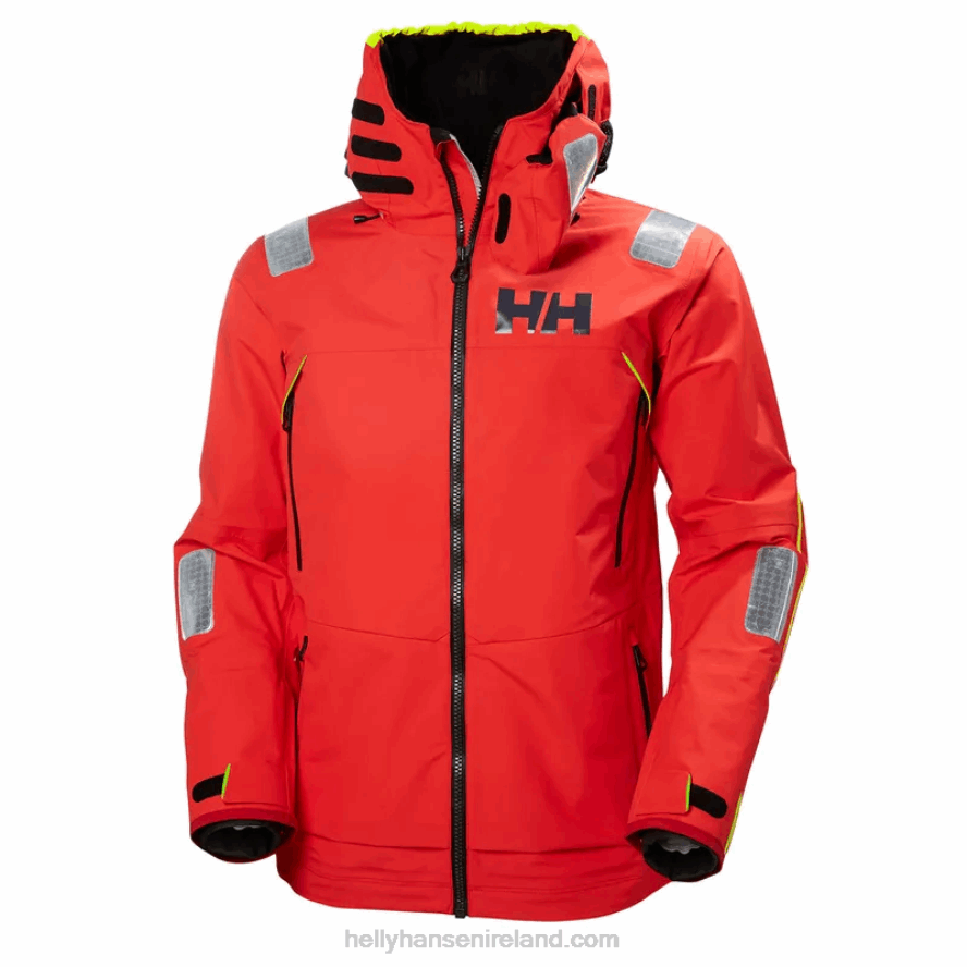 ALERT RED 8V222F34 Helly-Hansen MEN'S AEGIR RACE SAILING JACKET