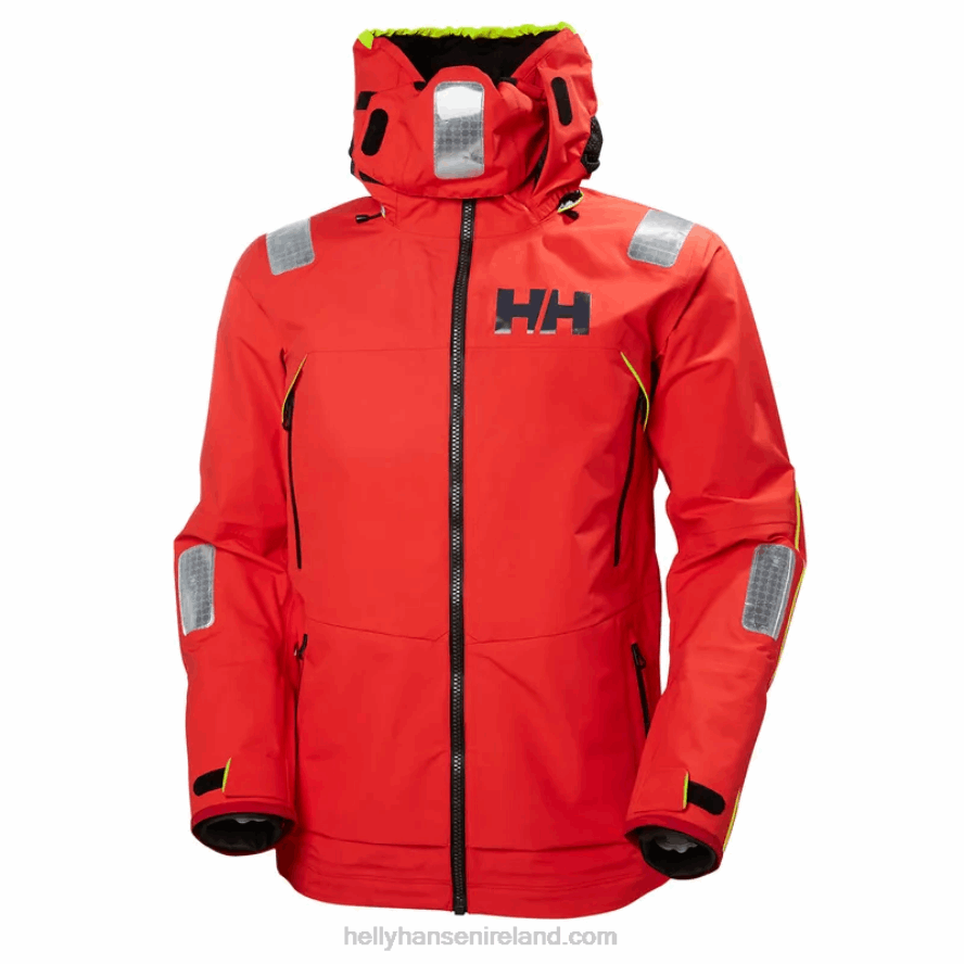 ALERT RED 8V222F34 Helly-Hansen MEN'S AEGIR RACE SAILING JACKET