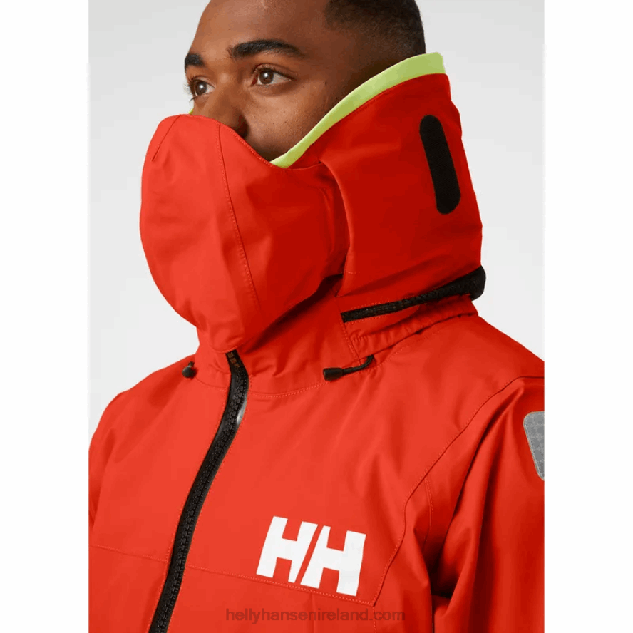 ALERT RED 8V222F44 Helly-Hansen MEN'S AEGIR OCEAN SAILING JACKET