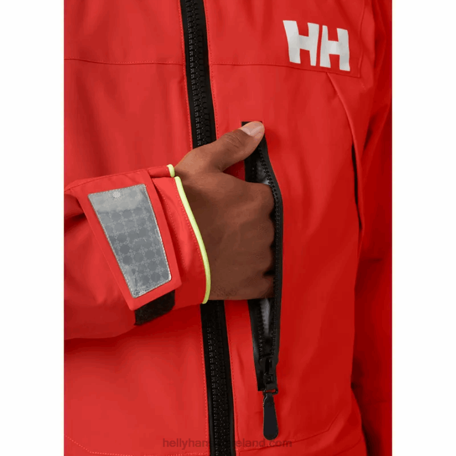 ALERT RED 8V222F44 Helly-Hansen MEN'S AEGIR OCEAN SAILING JACKET
