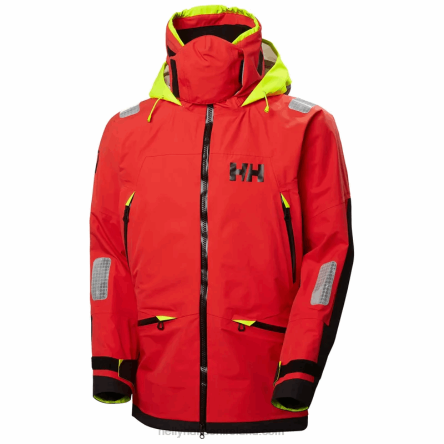 ALERT RED 8V222F47 Helly-Hansen MEN'S AEGIR RACE SAILING JACKET 2.0