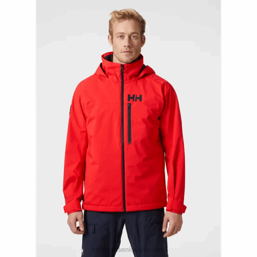 ALERT RED 8V222F95 Helly-Hansen MEN'S HP RACING LIFALOFT HOODED SAILING JACKET