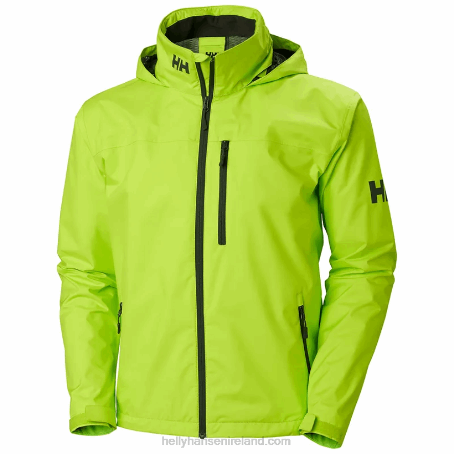 AZID LIME 8V222F9 Helly-Hansen MEN'S CREW HOODED SAILING JACKET