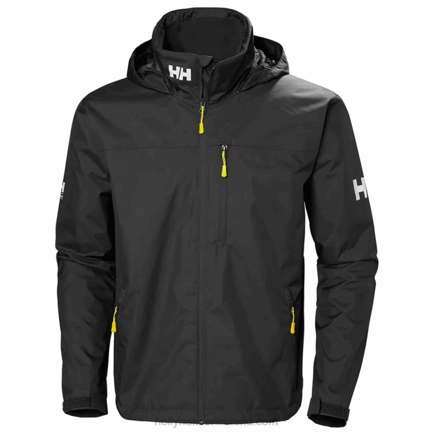 BLACK 8V222F15 Helly-Hansen MEN'S CREW HOODED SAILING JACKET
