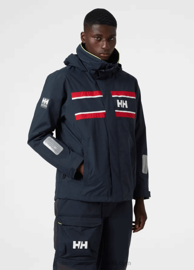 NAVY 8V222F111 Helly-Hansen MEN'S SALTHOLM SAILING JACKET