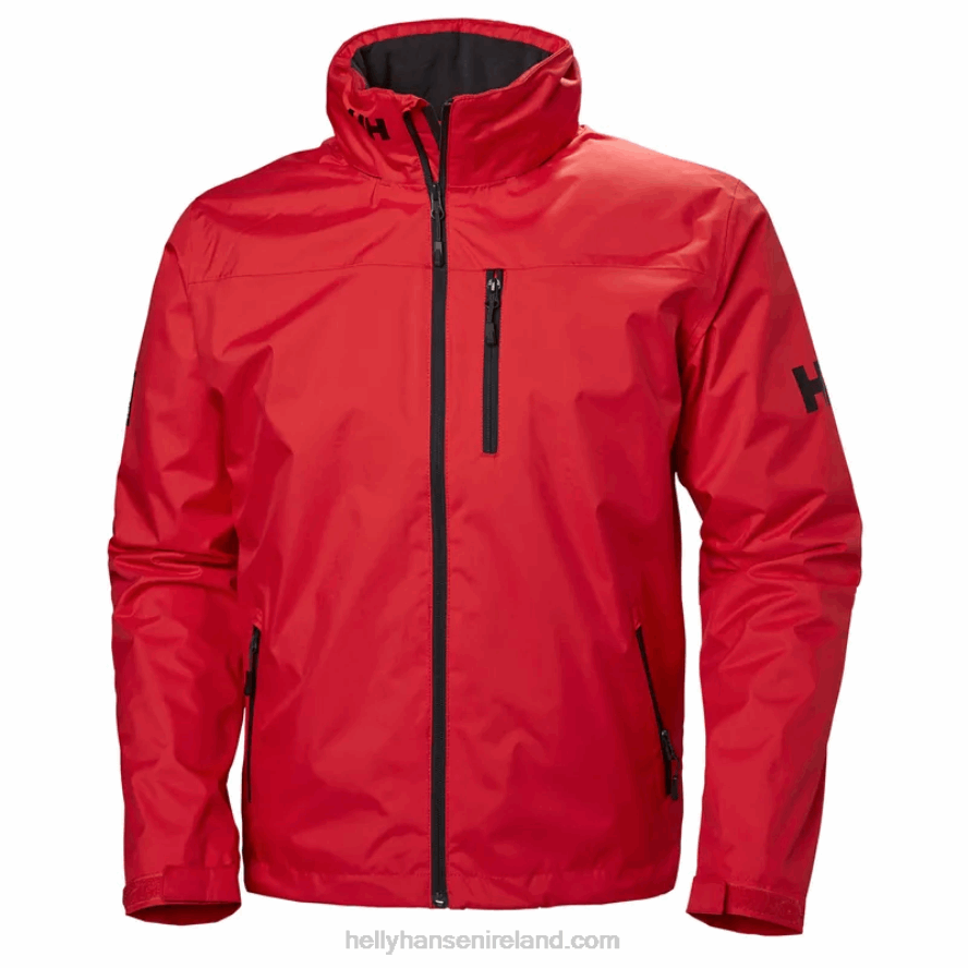 RED 8V222F21 Helly-Hansen MEN'S CREW HOODED MIDLAYER JACKET