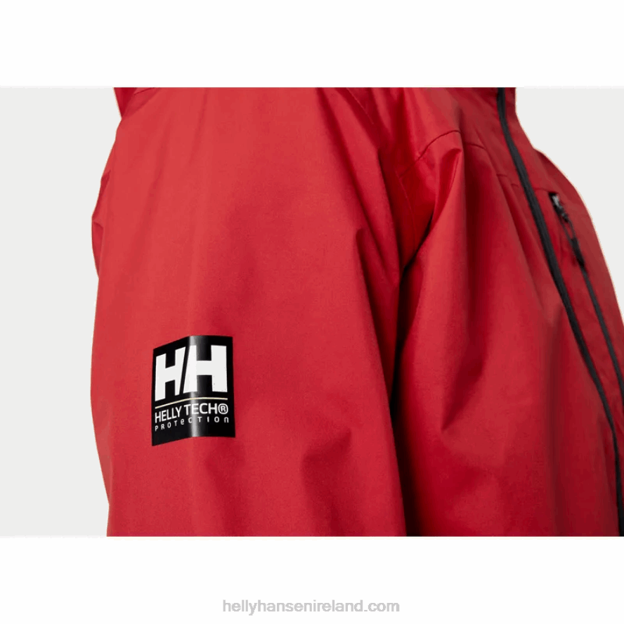 RED 8V222F21 Helly-Hansen MEN'S CREW HOODED MIDLAYER JACKET
