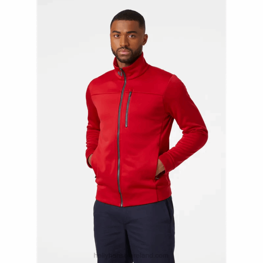 RED 8V222F98 Helly-Hansen MEN'S CREW FLEECE JACKET