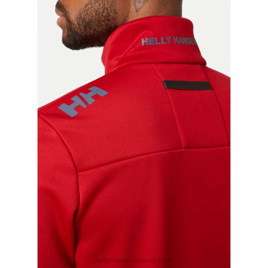 RED 8V222F98 Helly-Hansen MEN'S CREW FLEECE JACKET
