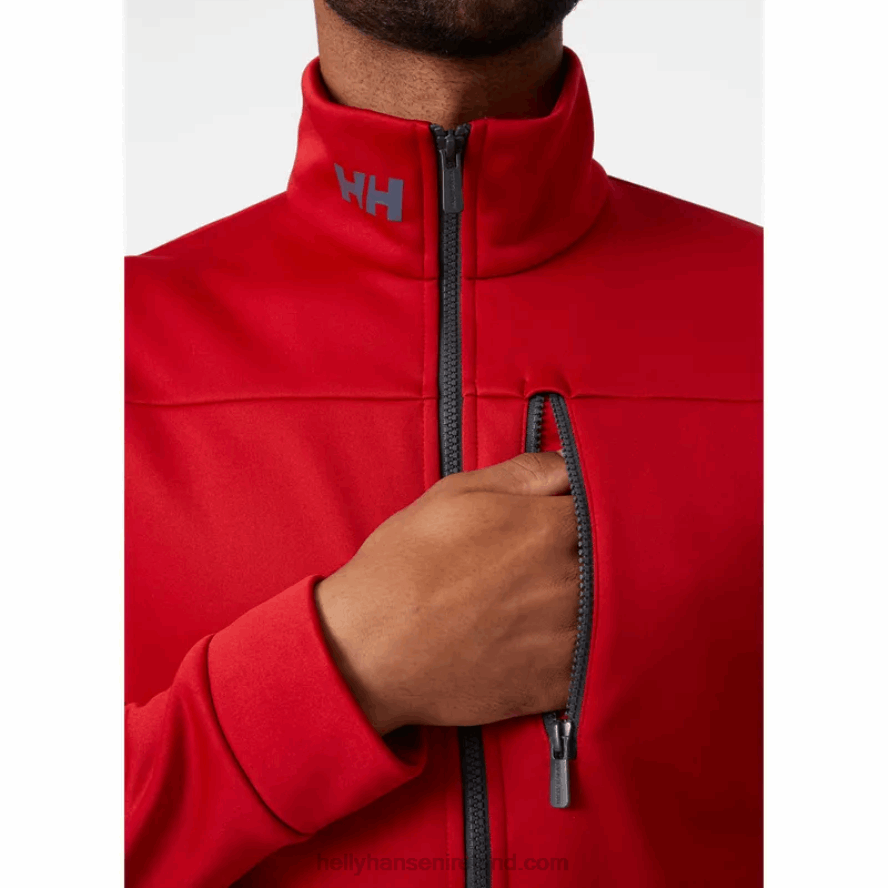 RED 8V222F98 Helly-Hansen MEN'S CREW FLEECE JACKET