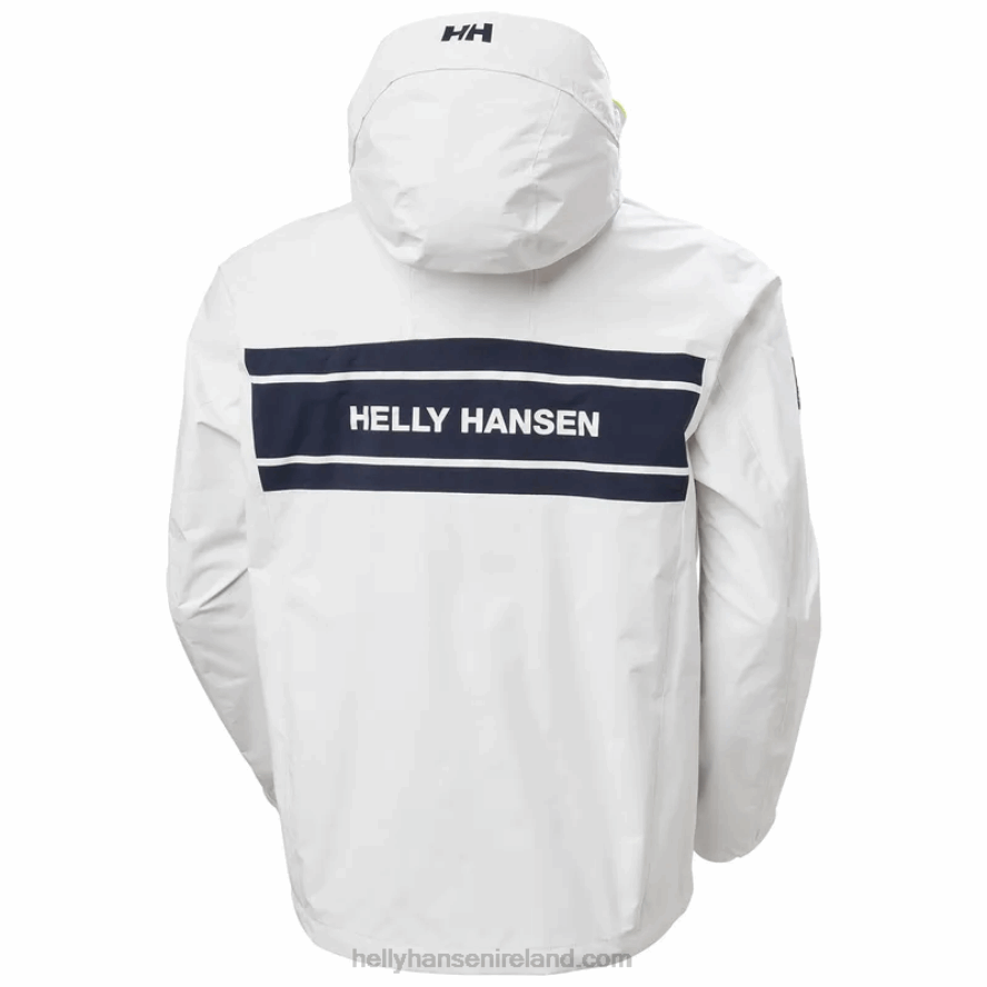 WHITE 8V222F109 Helly-Hansen MEN'S SALTHOLM SAILING JACKET