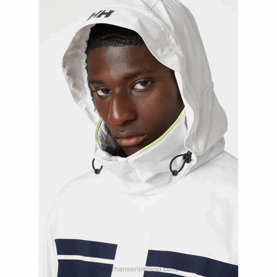 WHITE 8V222F109 Helly-Hansen MEN'S SALTHOLM SAILING JACKET