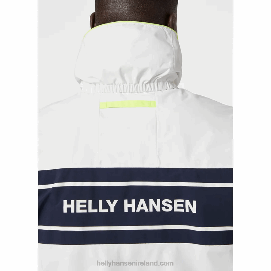 WHITE 8V222F109 Helly-Hansen MEN'S SALTHOLM SAILING JACKET