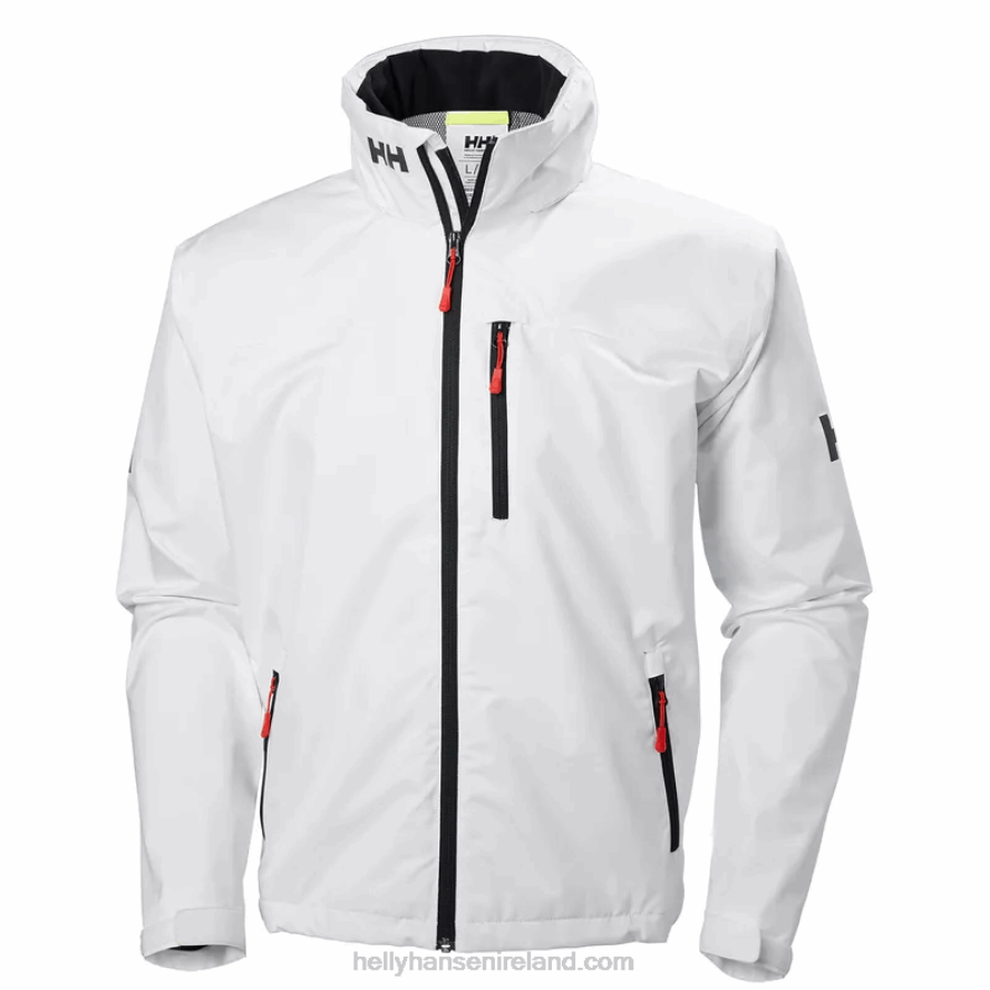 WHITE 8V222F13 Helly-Hansen MEN'S CREW HOODED SAILING JACKET