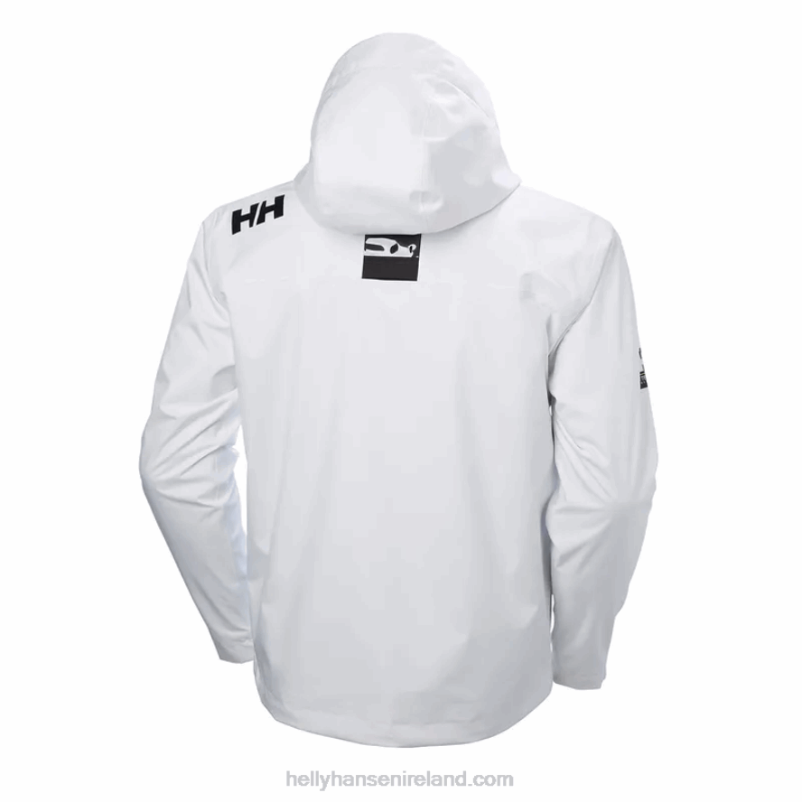 WHITE 8V222F20 Helly-Hansen MEN'S CREW HOODED MIDLAYER JACKET
