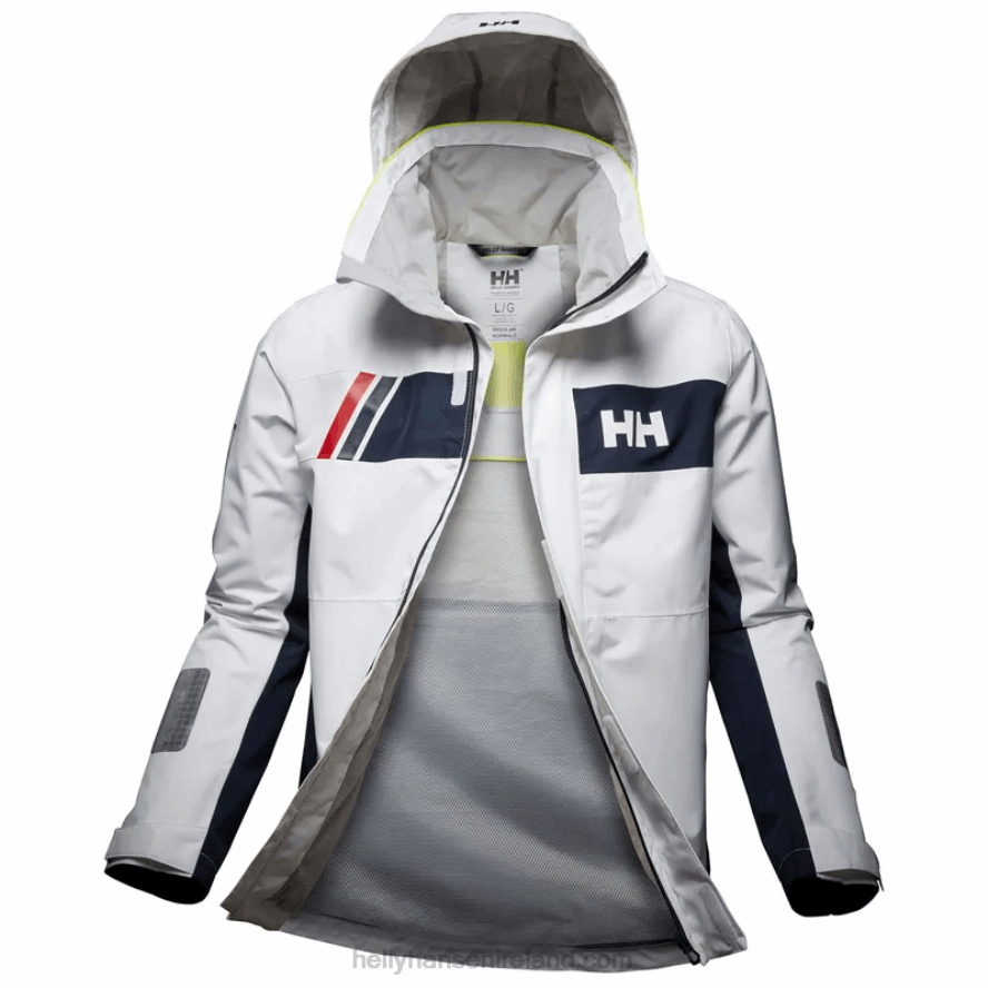 WHITE 8V222F57 Helly-Hansen MEN'S NEWPORT INSHORE SAILING JACKET