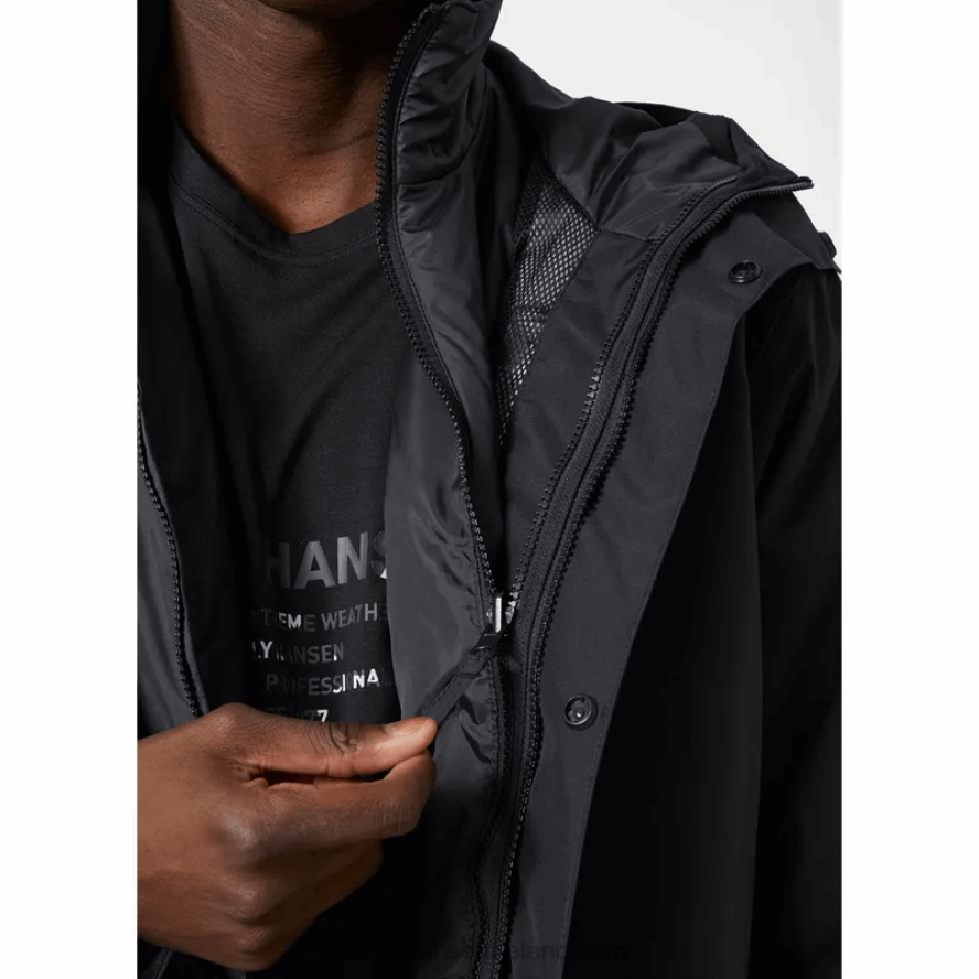BLACK 8V222F279 Helly-Hansen MEN'S JUELL 3-IN-1 SHELL AND INSULATOR JACKET