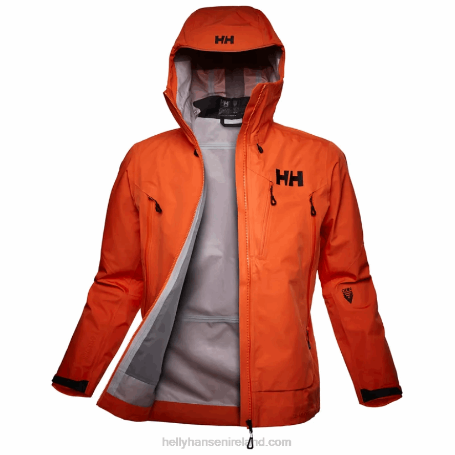 BRIGHT ORAN 8V222F141 Helly-Hansen MEN'S ODIN 9 WORLDS INFINITY SHELL JACKET