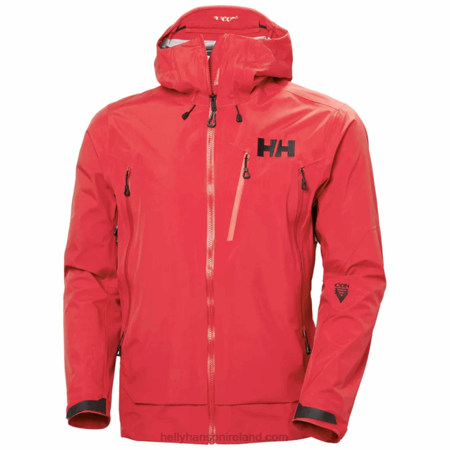 RED 8V222F157 Helly-Hansen MEN'S ODIN 9 WORLDS 2.0 OUTDOOR SHELL JACKET
