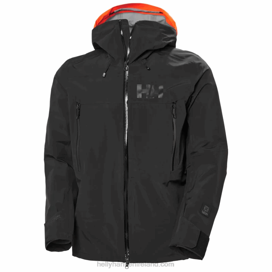 BLACK 8V222F175 Helly-Hansen MEN'S SOGN SHELL 2.0 SKI SHELL JACKET