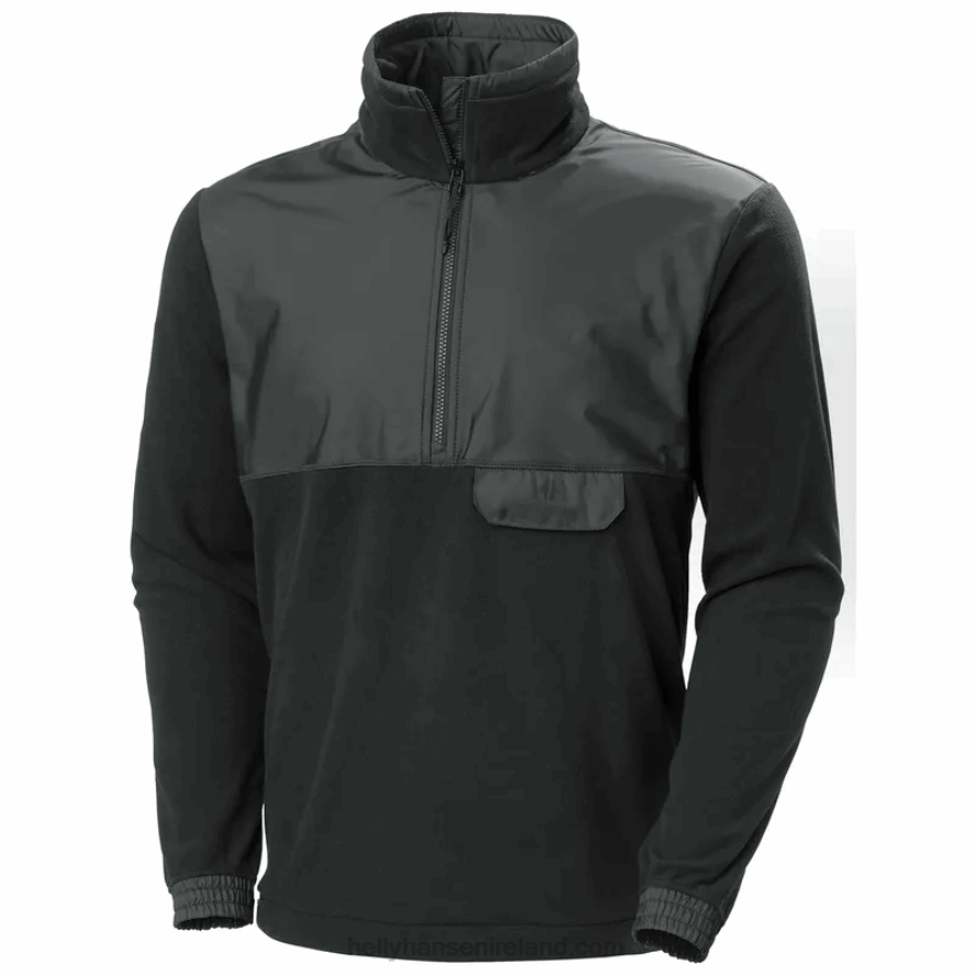 BLACK 8V222F514 Helly-Hansen MEN'S YU HALF ZIP POLARTEC FLEECE