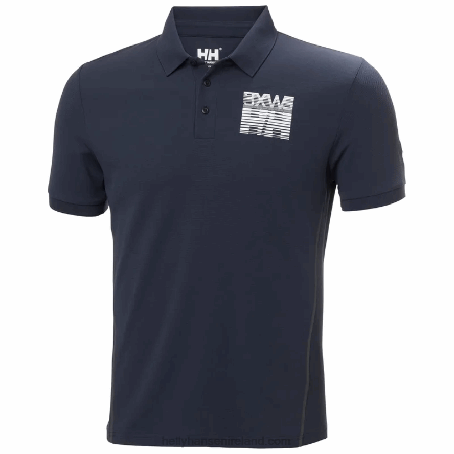 ALERT RED 8V222F969 Helly-Hansen MEN'S HP RACING QUICK-DRY POLO