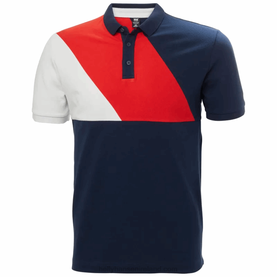 WHITE 8V222F960 Helly-Hansen MEN'S BURGEE POLO