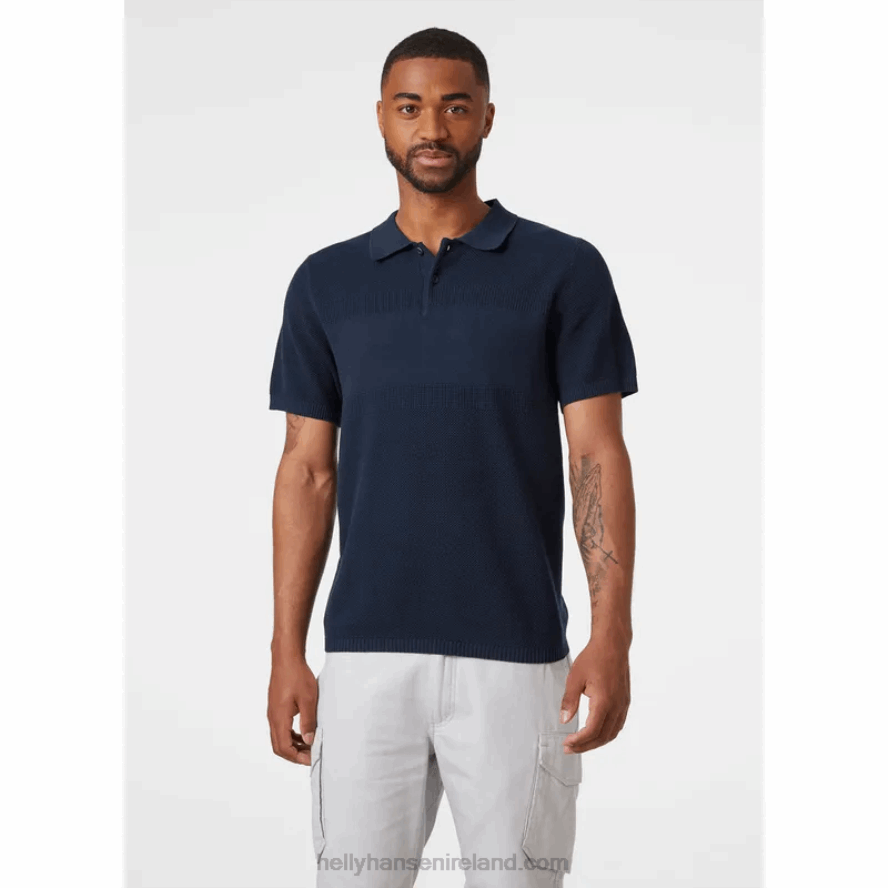 WHITE 8V222F985 Helly-Hansen MEN'S SKAGEN KNIT POLO