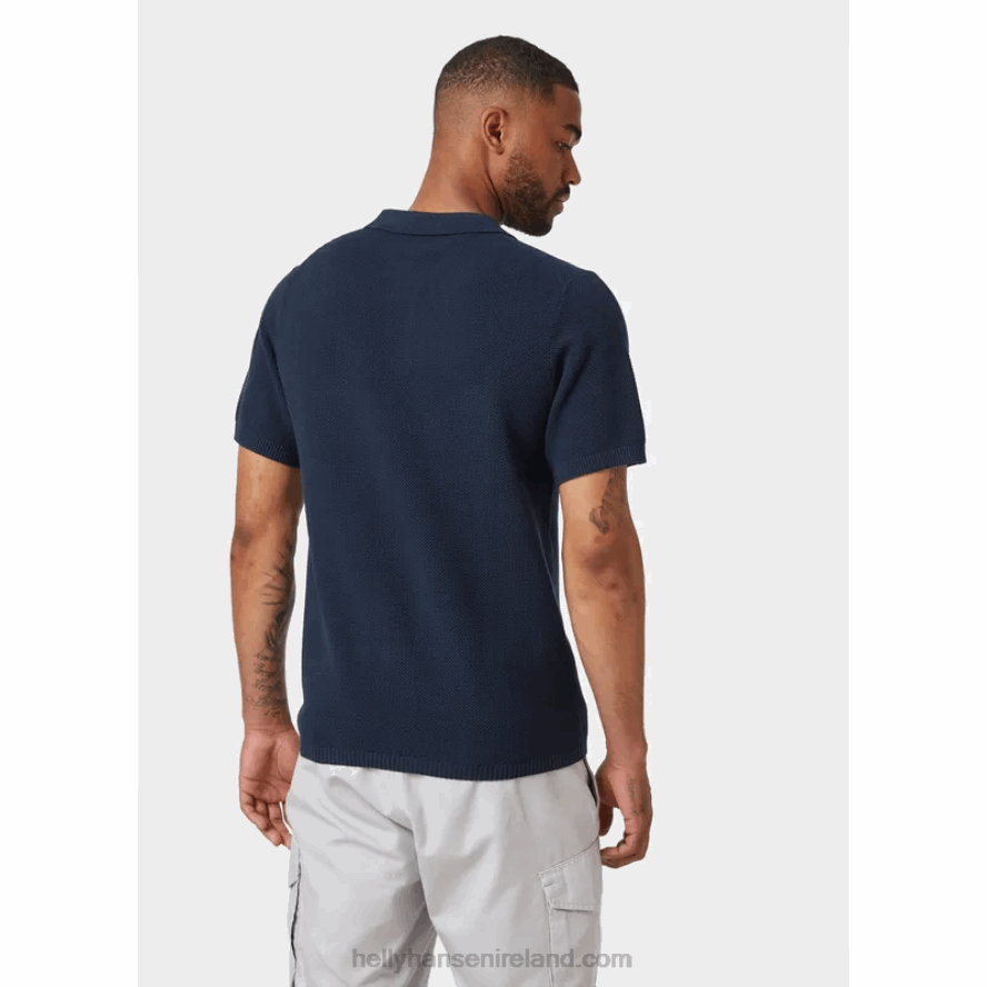 WHITE 8V222F985 Helly-Hansen MEN'S SKAGEN KNIT POLO