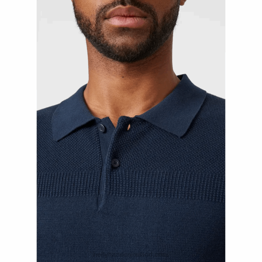 WHITE 8V222F985 Helly-Hansen MEN'S SKAGEN KNIT POLO