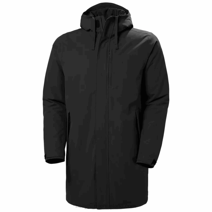 BLACK 8V222F230 Helly-Hansen Men's Mono Material Insulated Raincoat