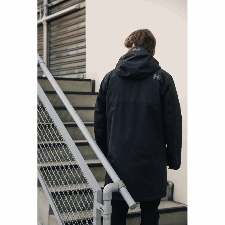 BLACK 8V222F235 Helly-Hansen MEN'S RIGGING INSULATED RAINCOAT