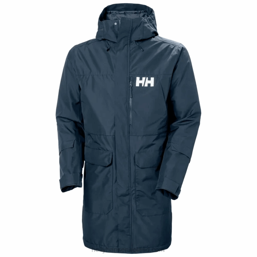NAVY 8V222F236 Helly-Hansen MEN'S RIGGING INSULATED RAINCOAT