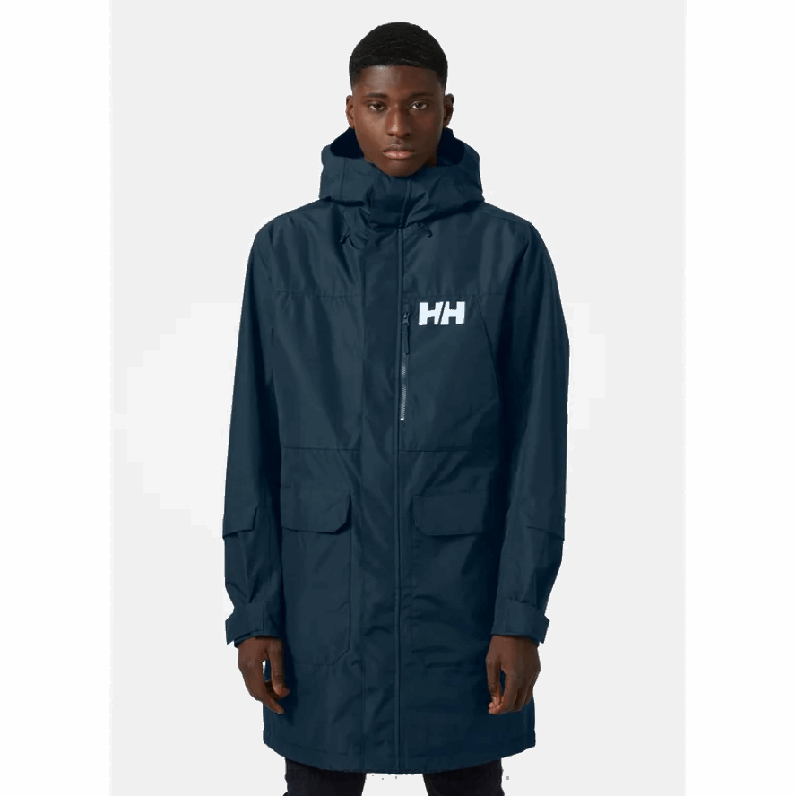 NAVY 8V222F236 Helly-Hansen MEN'S RIGGING INSULATED RAINCOAT