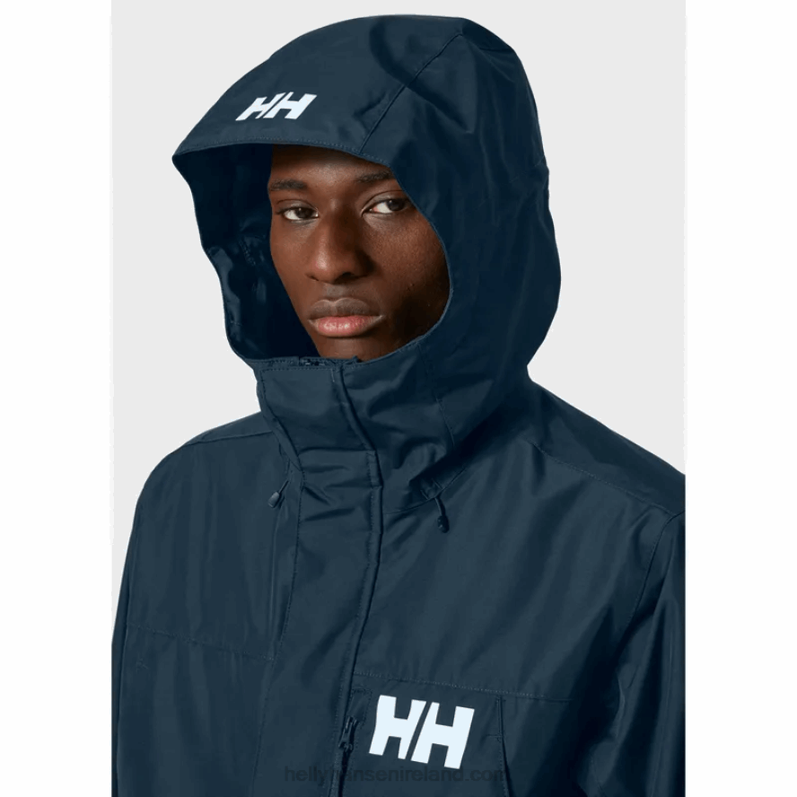 NAVY 8V222F236 Helly-Hansen MEN'S RIGGING INSULATED RAINCOAT