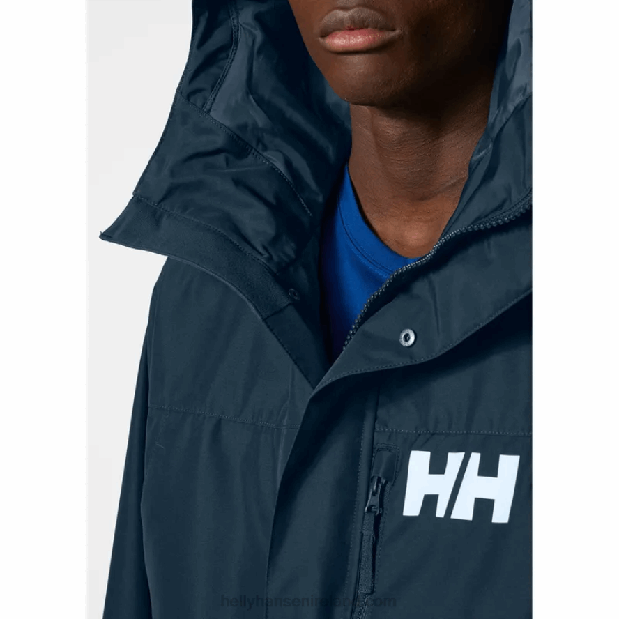 NAVY 8V222F236 Helly-Hansen MEN'S RIGGING INSULATED RAINCOAT