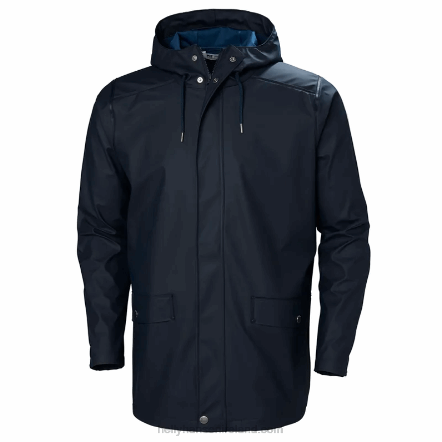 NAVY 8V222F270 Helly-Hansen MEN'S MOSS RAINCOAT