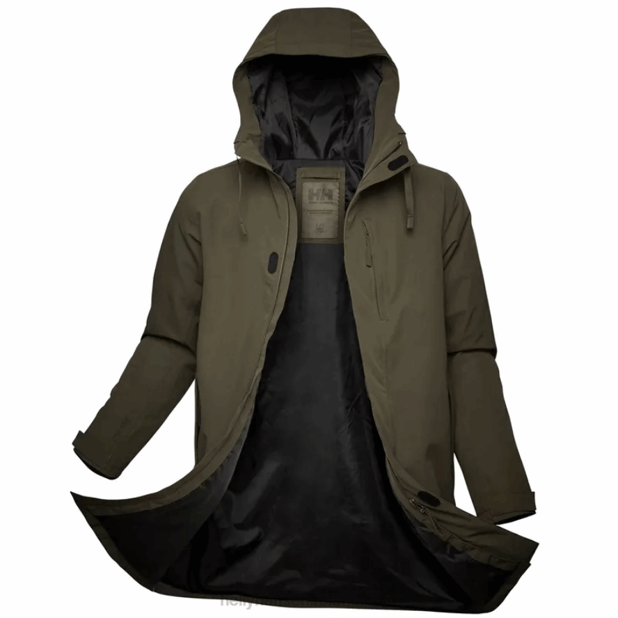 UTILITY GRE 8V222F229 Helly-Hansen Men's Mono Material Insulated Raincoat