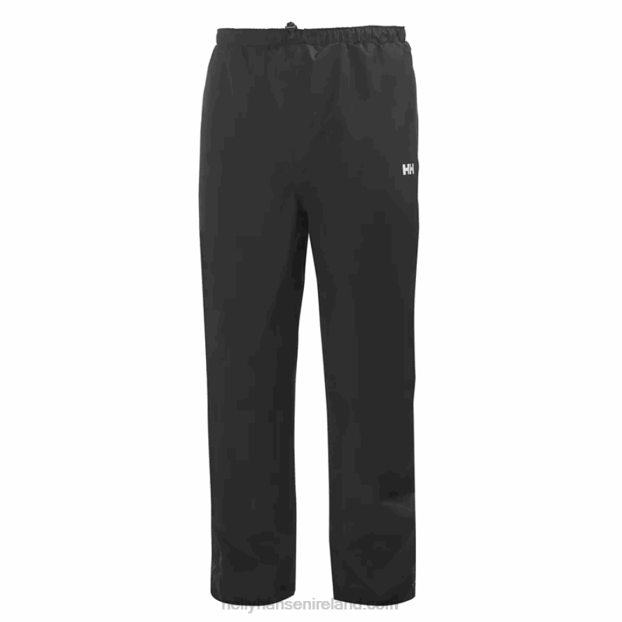 BLACK 8V222F658 Helly-Hansen MEN'S SEVEN J RAIN PANTS