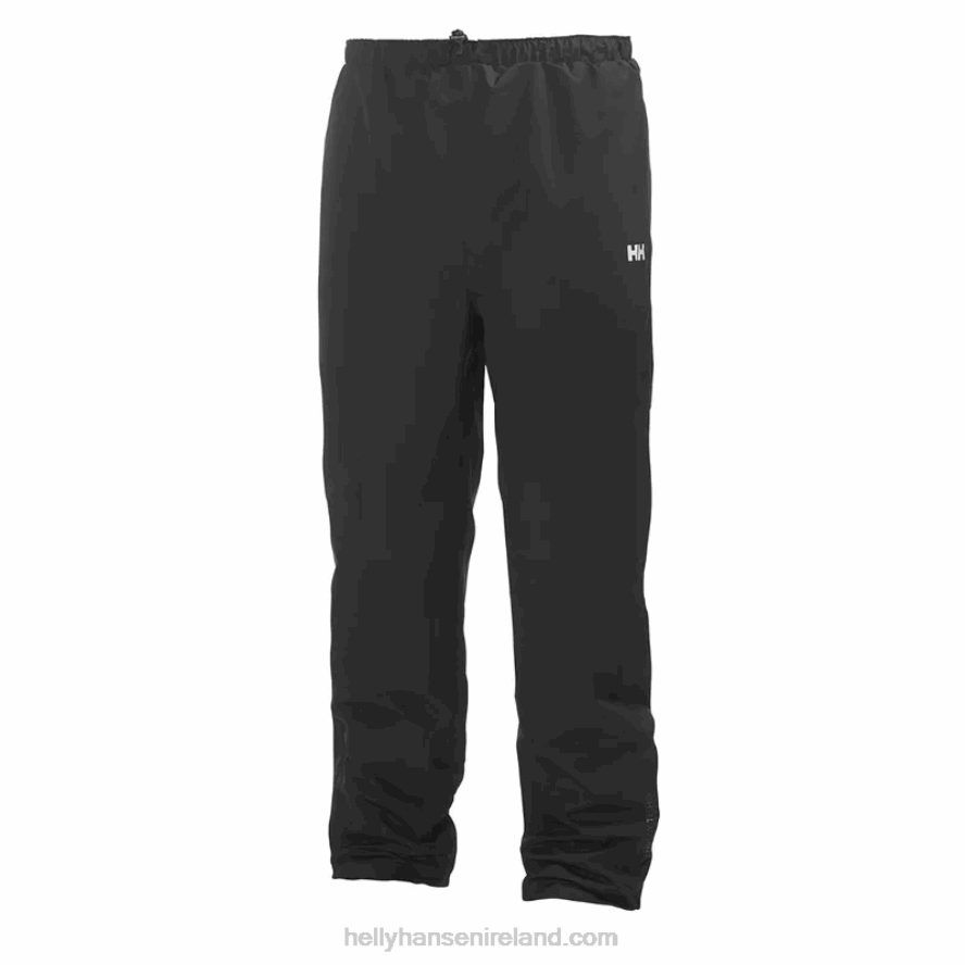 BLACK 8V222F658 Helly-Hansen MEN'S SEVEN J RAIN PANTS