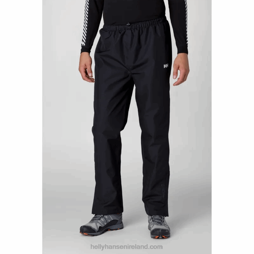 BLACK 8V222F658 Helly-Hansen MEN'S SEVEN J RAIN PANTS