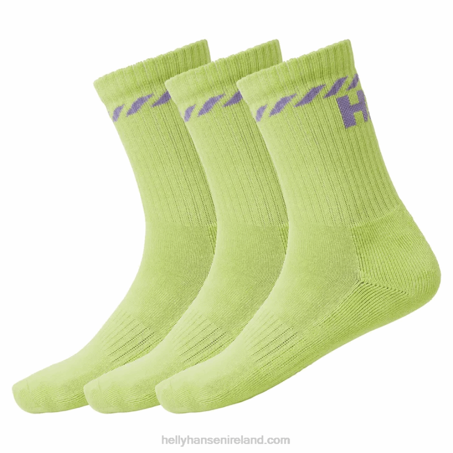 EBONY/JAD 8V222F1282 Helly-Hansen UNISEX COTTON SPORT SOCKS 3 PACK