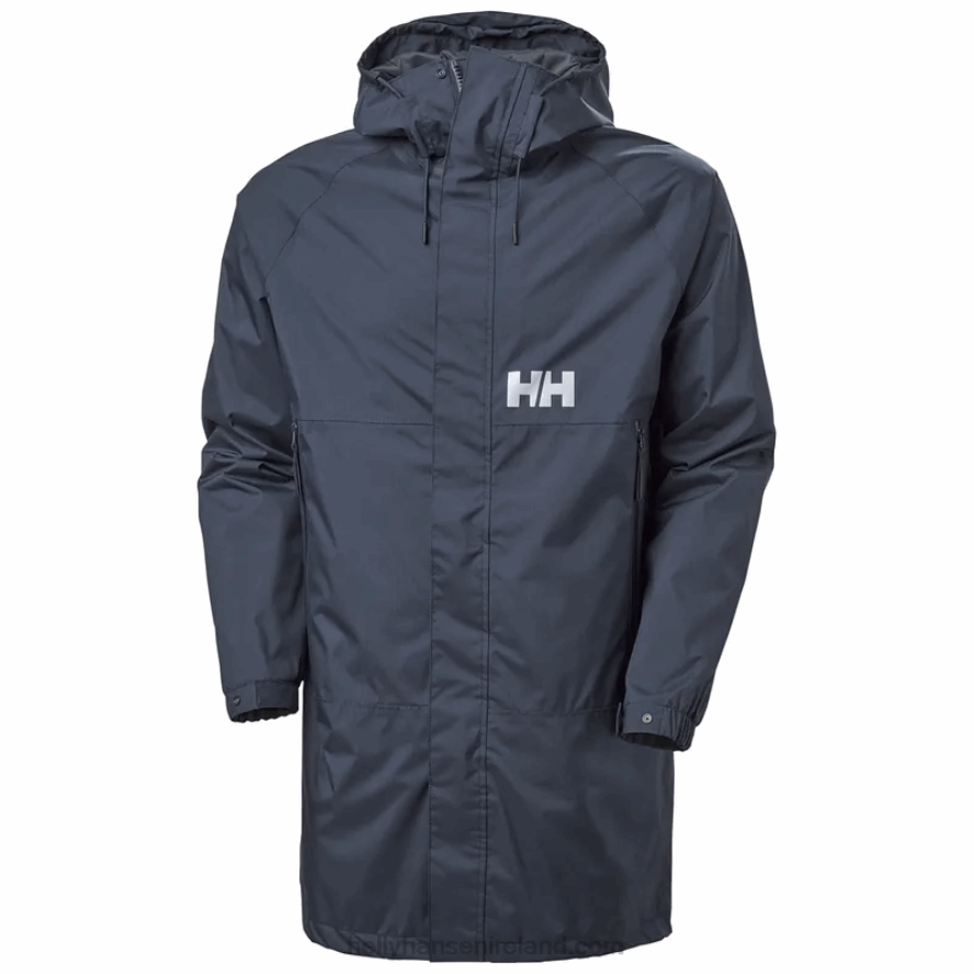 NAVY 8V222F274 Helly-Hansen MEN'S ACTIVE LONG COAT