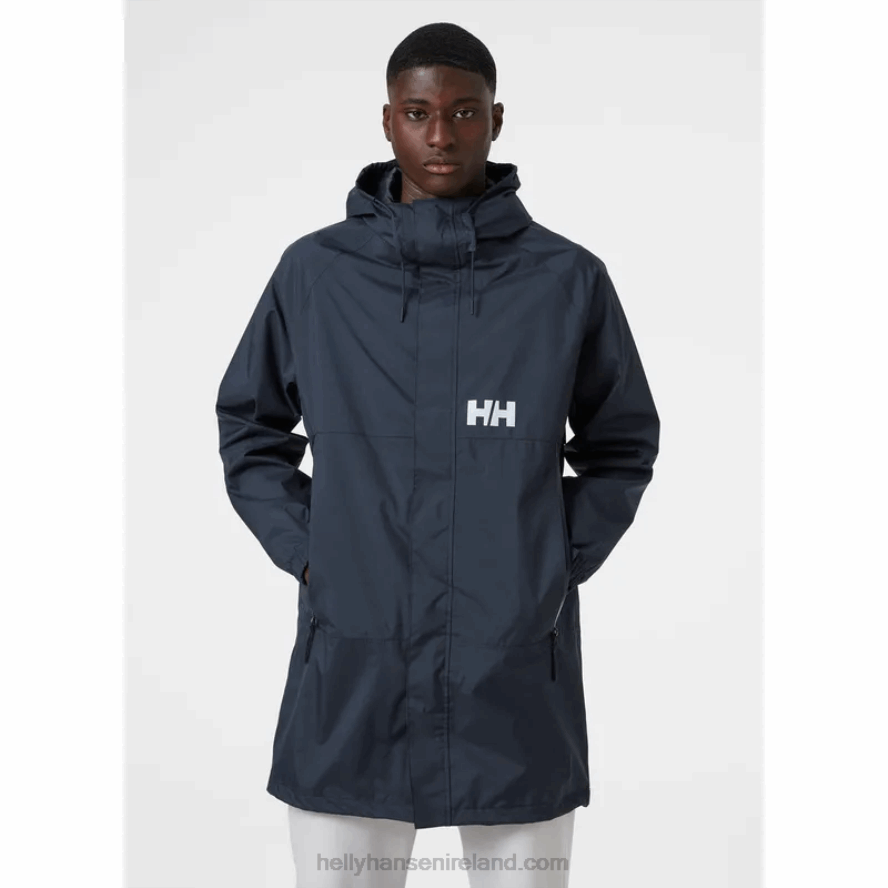NAVY 8V222F274 Helly-Hansen MEN'S ACTIVE LONG COAT