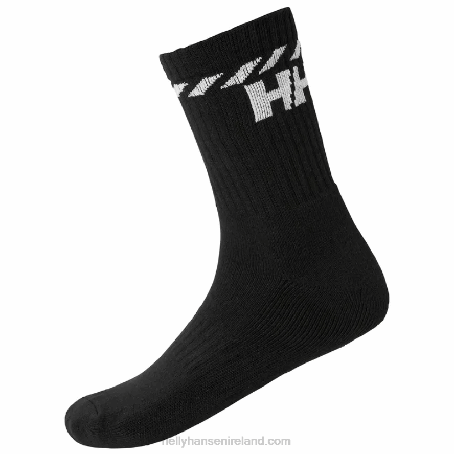 WHITE 8V222F1284 Helly-Hansen UNISEX COTTON SPORT SOCKS 3 PACK