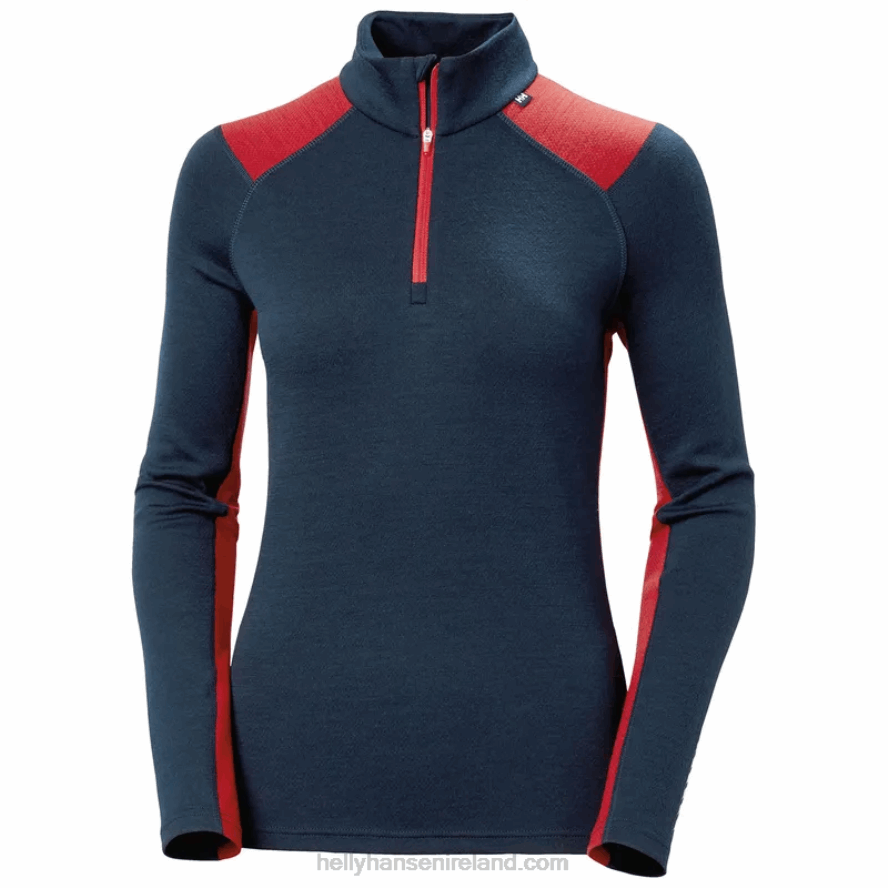 BLACK 8V222F2056 Helly-Hansen WOMEN'S LIFA MERINO MIDWEIGHT HALF-ZIP BASE LAYER
