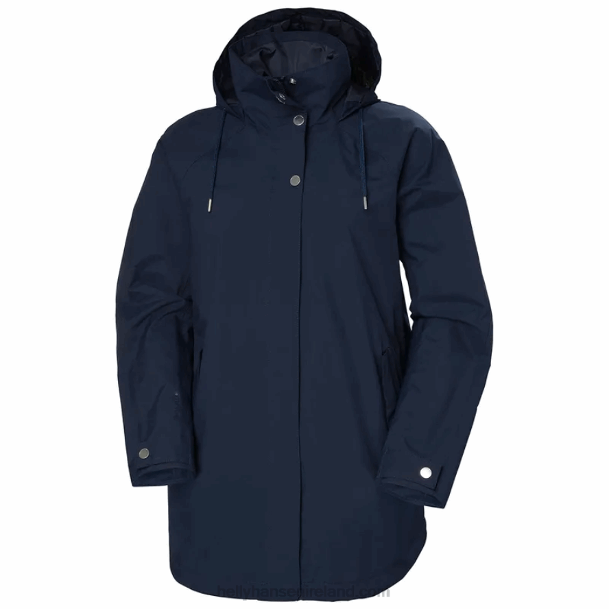 BLACK/NAVY 8V222F2612 Helly-Hansen WOMEN'S VALENTIA RAINCOAT