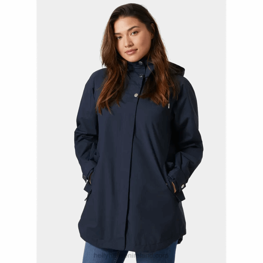 BLACK/NAVY 8V222F2612 Helly-Hansen WOMEN'S VALENTIA RAINCOAT