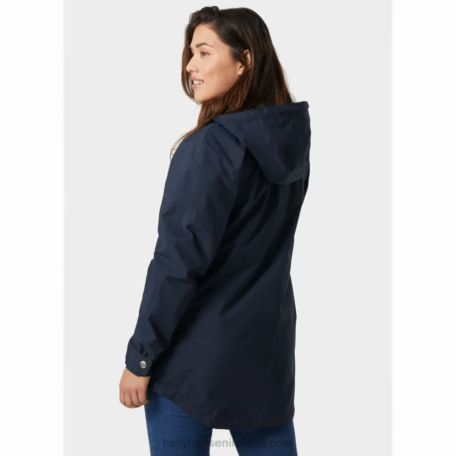 BLACK/NAVY 8V222F2612 Helly-Hansen WOMEN'S VALENTIA RAINCOAT