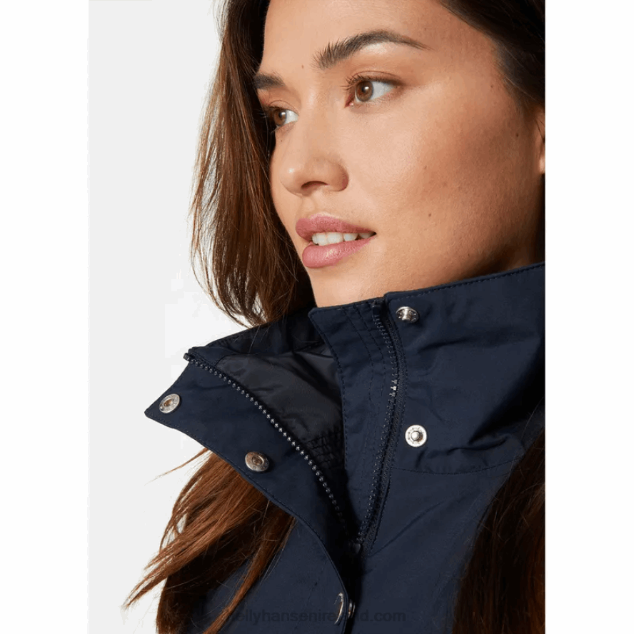 BLACK/NAVY 8V222F2612 Helly-Hansen WOMEN'S VALENTIA RAINCOAT